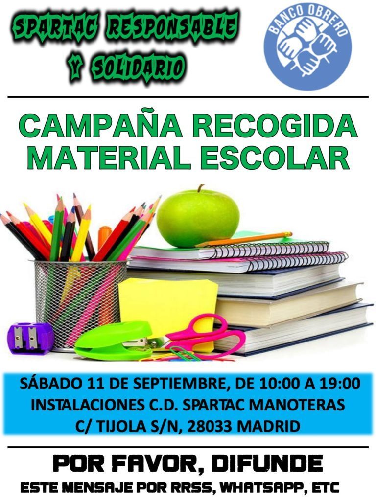 Campaña recogida material escolar