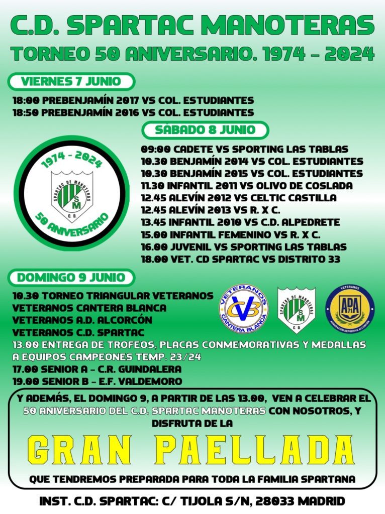 50 Aniversario del club. Torneo y fiesta.